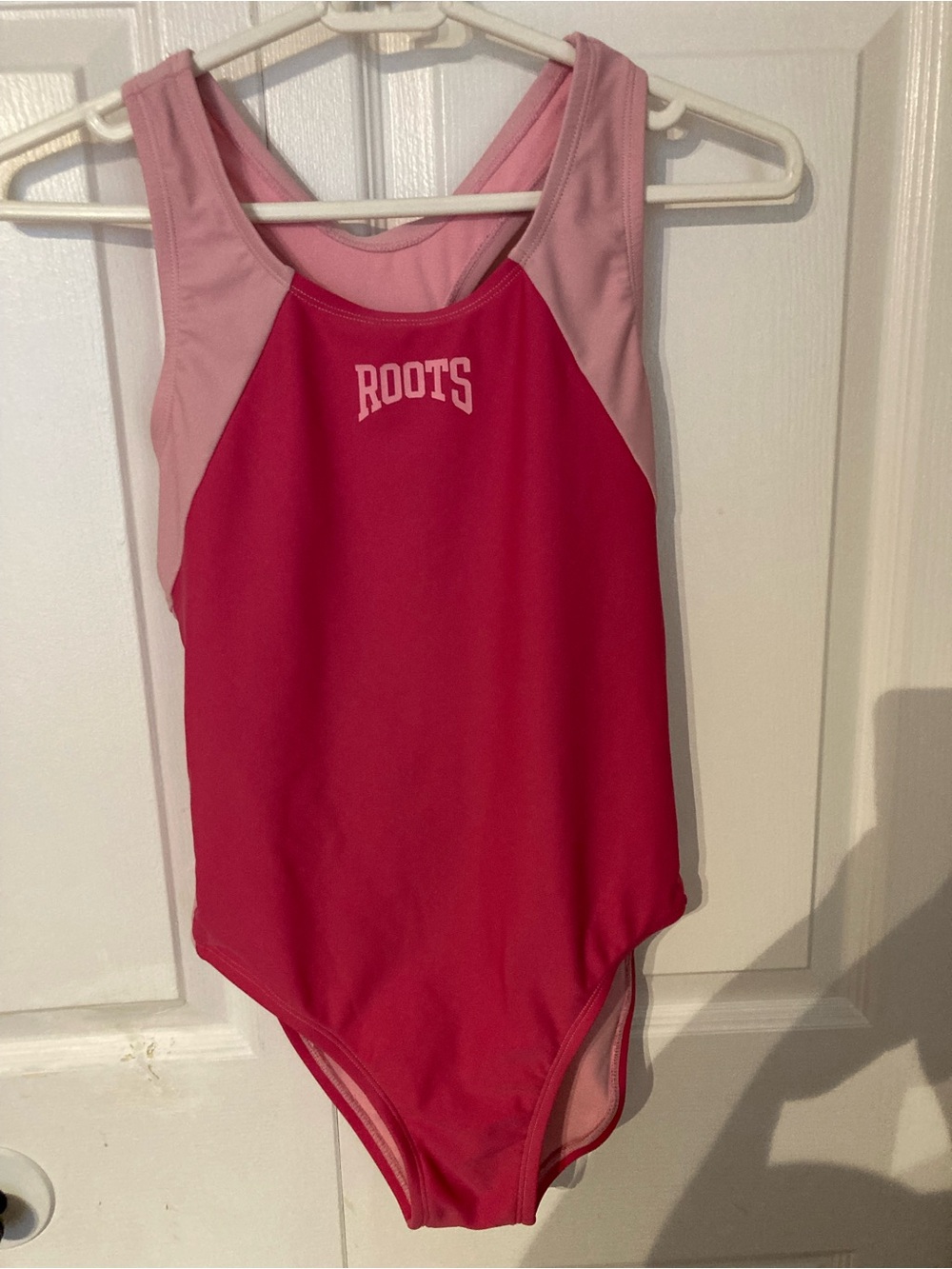Roots Pink Two-Tone Racerback Swimsuit
